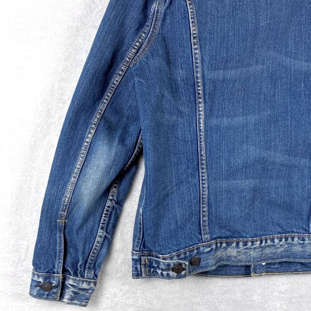 VTG Levis Trucker Jacket Mens L Denim Type 3 Faded Distressed Whiskered 72334 - Picture 5 of 14